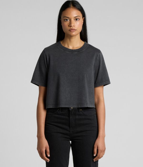 Wo's Stone Wash Heavy Crop Tee Thumbnail