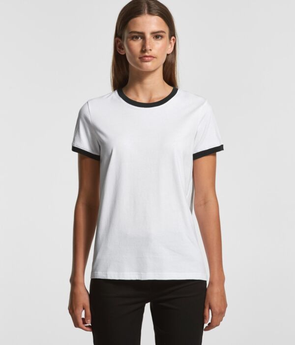 Womens AS Colour Ringer Tee 4053 Thumbnail